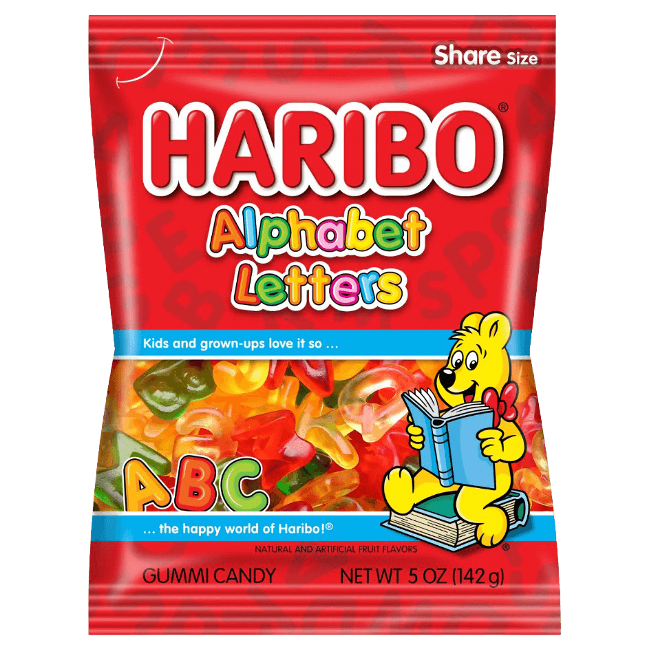 HARIBO ALPHABET LETTERS  GUMMIES 5 OZ