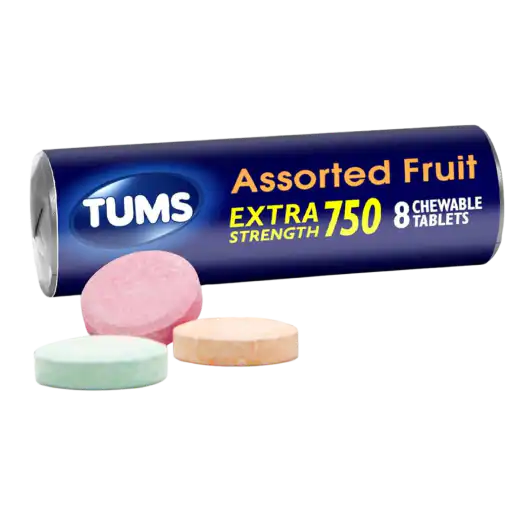 TUMS ASSORTED FRUITS EXTRA STRENGTH 750 8 TABLETS