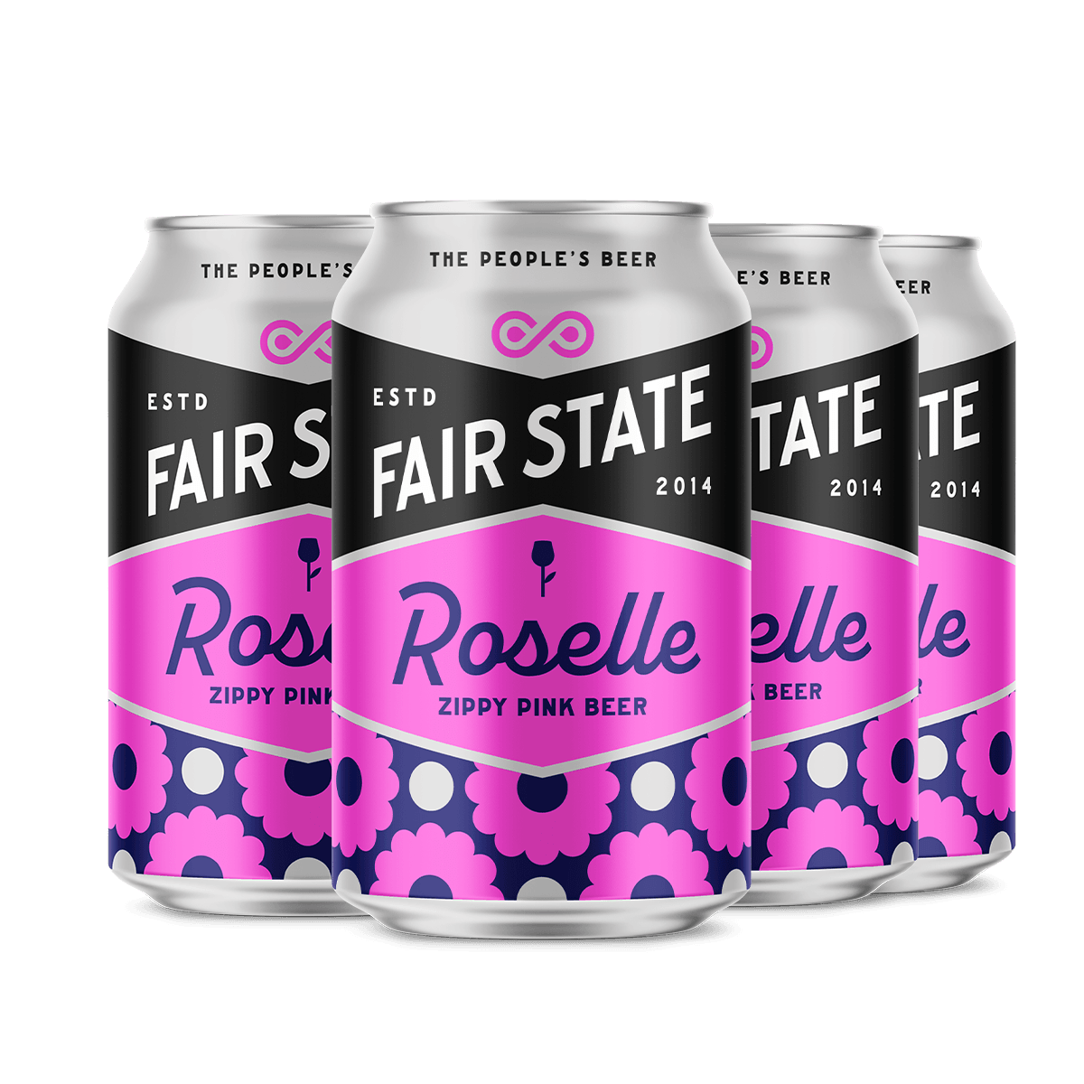 FAIR STATE ROSELLE ZIPPY PINK BEEAR 6 PK CANS