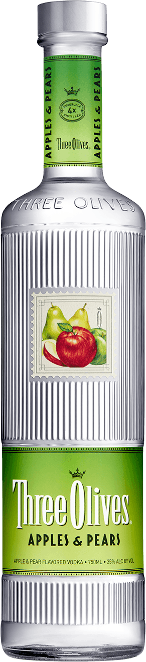 THREE OLIVES APPLE & PEARS VODKA 750ML