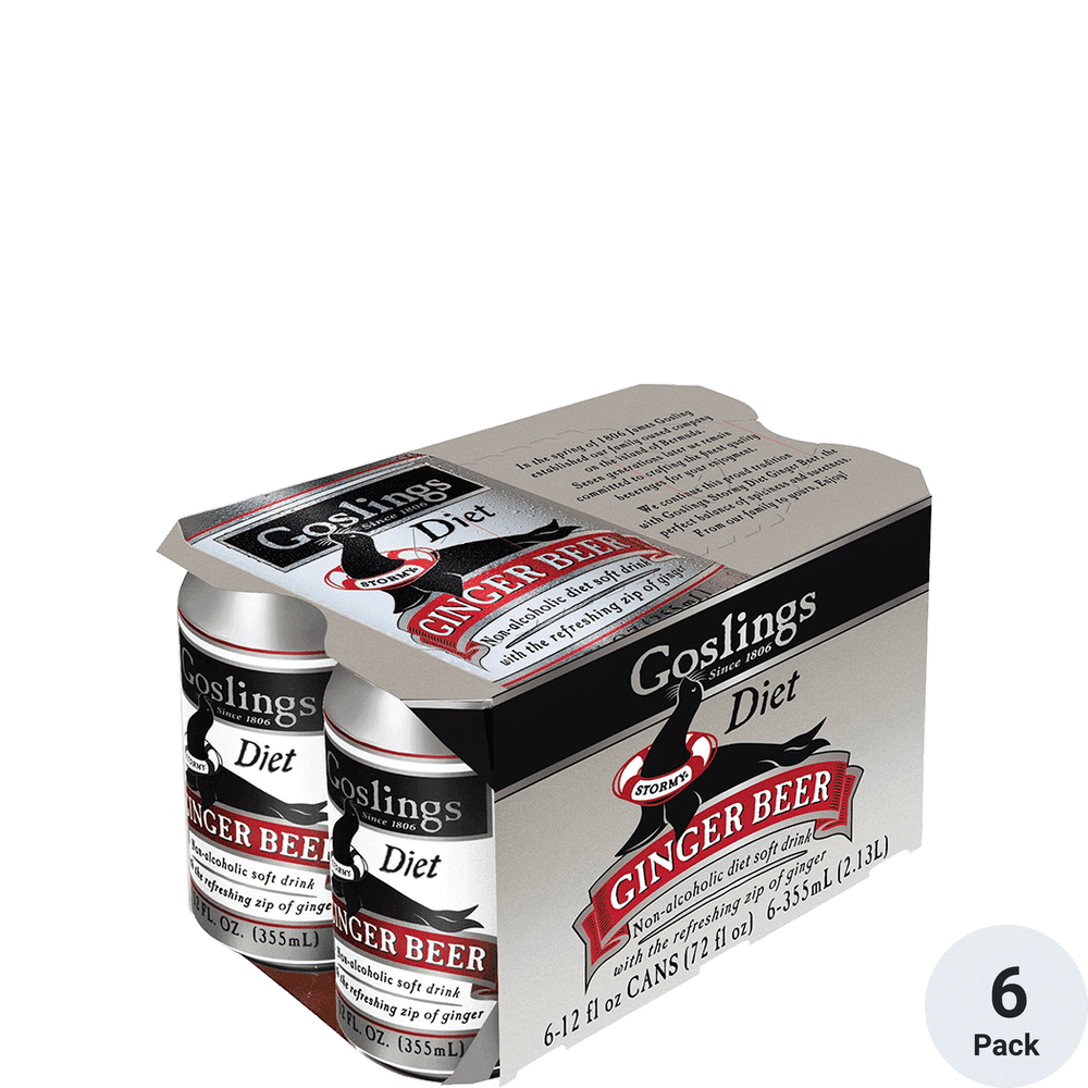 GOSLINGS DIET GINGER BEER NON-ALCOHOLIC 6-12OZ