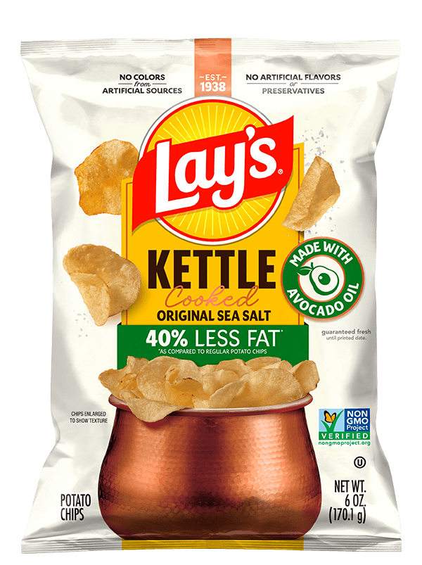LAY'S KETTLE COOKED ORIGINAL SEA SALT LESS FAT 6OZ