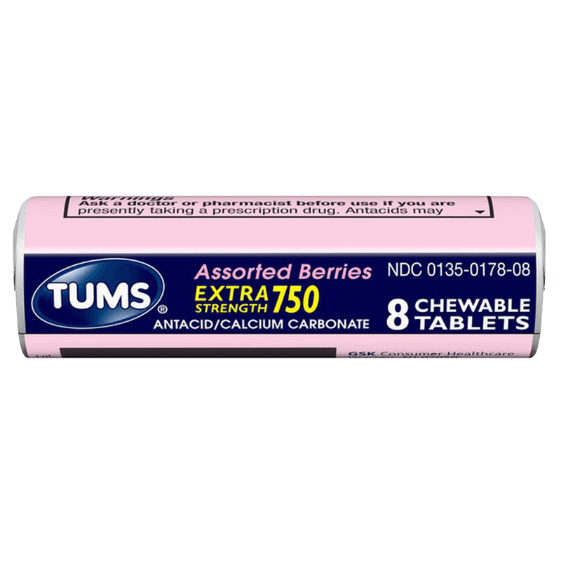 TUMS ASSORTED BERRIES EXTRA STRENGTH 8 TABLETS