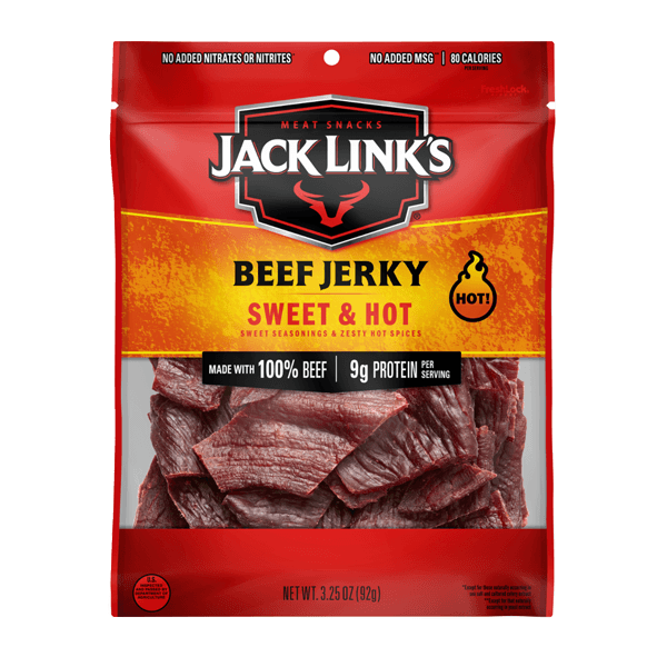 JLINK'S BEEF JERKY SWEEET & HOT 3.25OZ