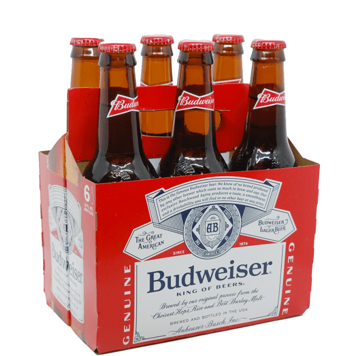 Budweiser 6pk bottles